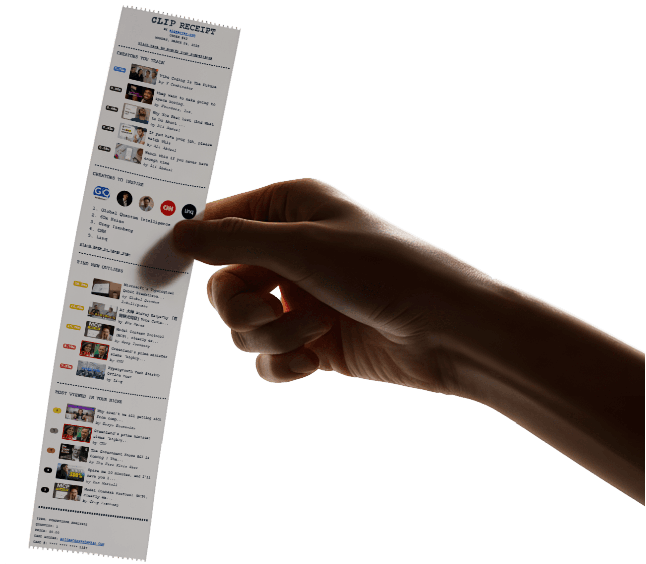 Hand holding receipt